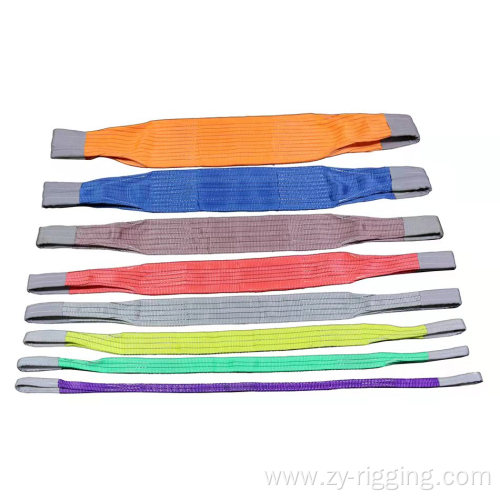 Nylon polyester eye-eye webbing sling with color code